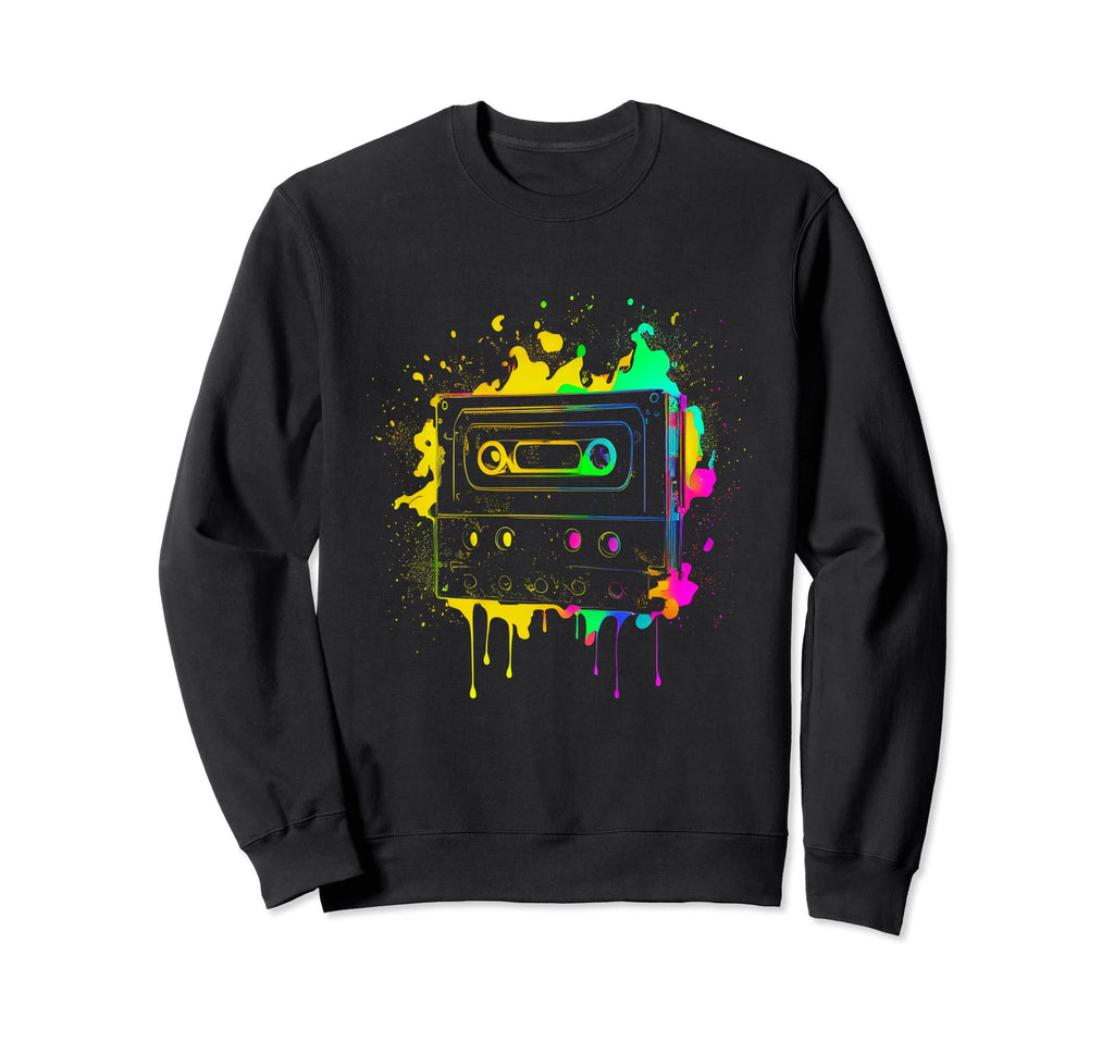 80S 90S Party Disguise Cassette Tape Sweatshirt - Aesthetic Graphic Unisex - T-Shirt, Sweatshirt, Hoodie