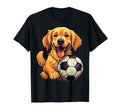 Golden Retriever Dog Playing Soccer T-Shirt - Unique Graphic Men Women - T-Shirt, Sweatshirt, Hoodie