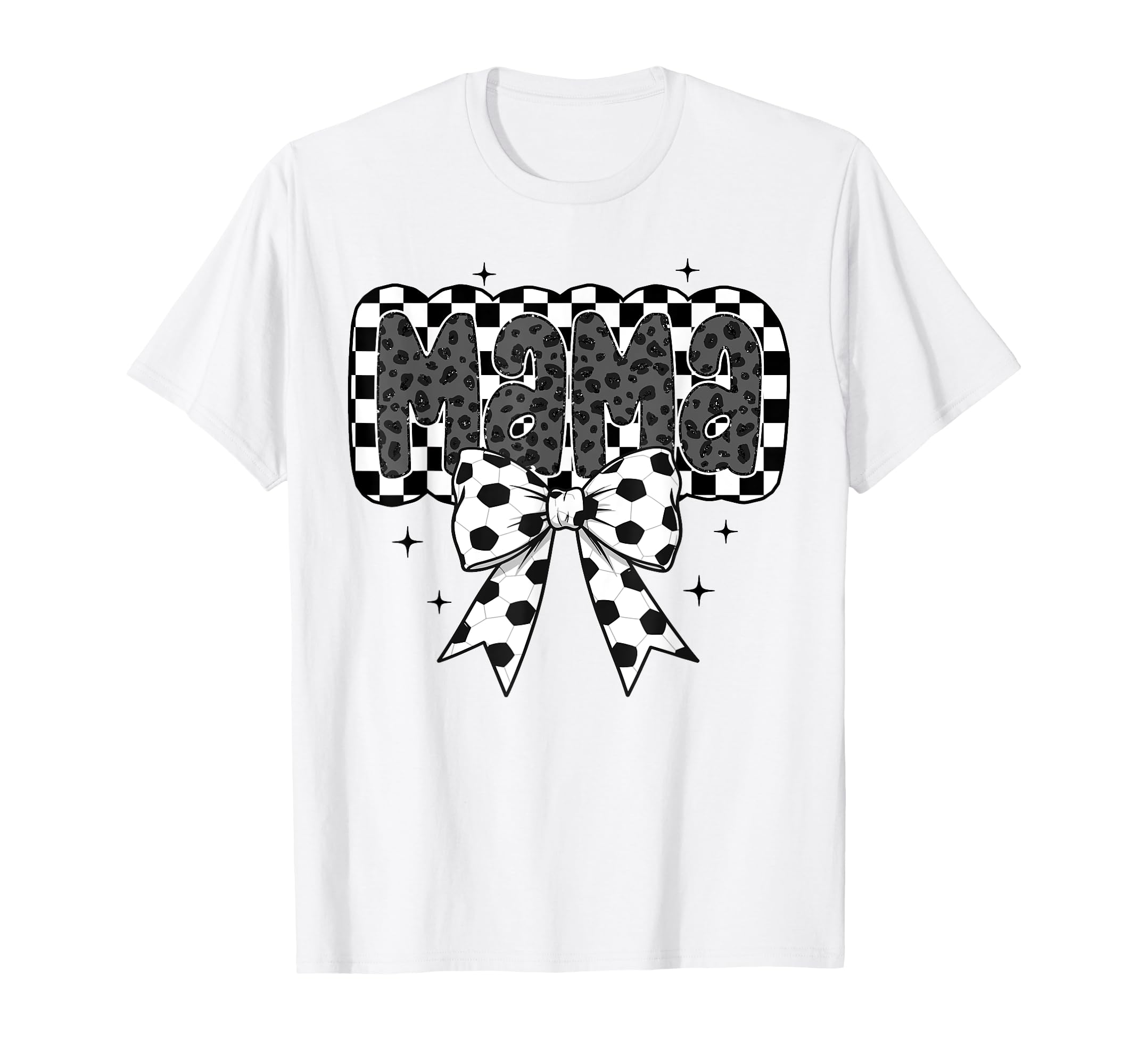 Checker Bow Soccer Mama Soccer Bow T-Shirt - Aesthetic Graphic Men Women - T-Shirt, Sweatshirt, Hoodie