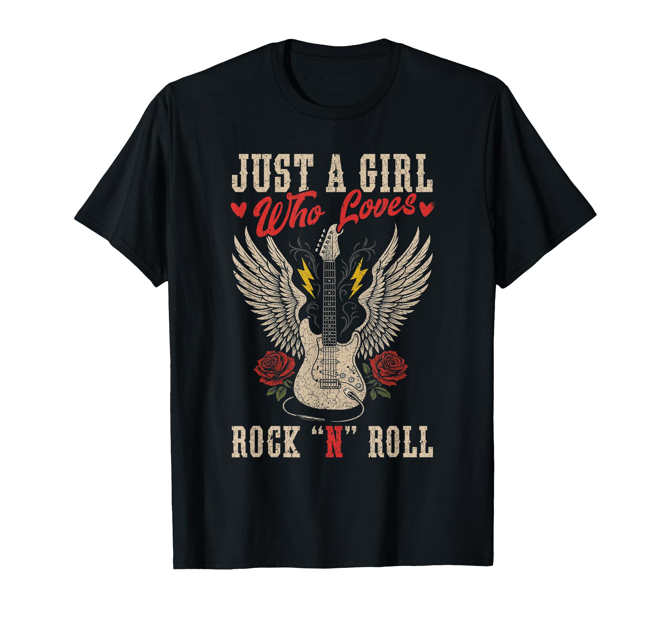 Just Who Loves Rock N Roll Guitar Rock Music T-Shirt - Graphic Print Unisex - T-Shirt, Sweatshirt, Hoodie
