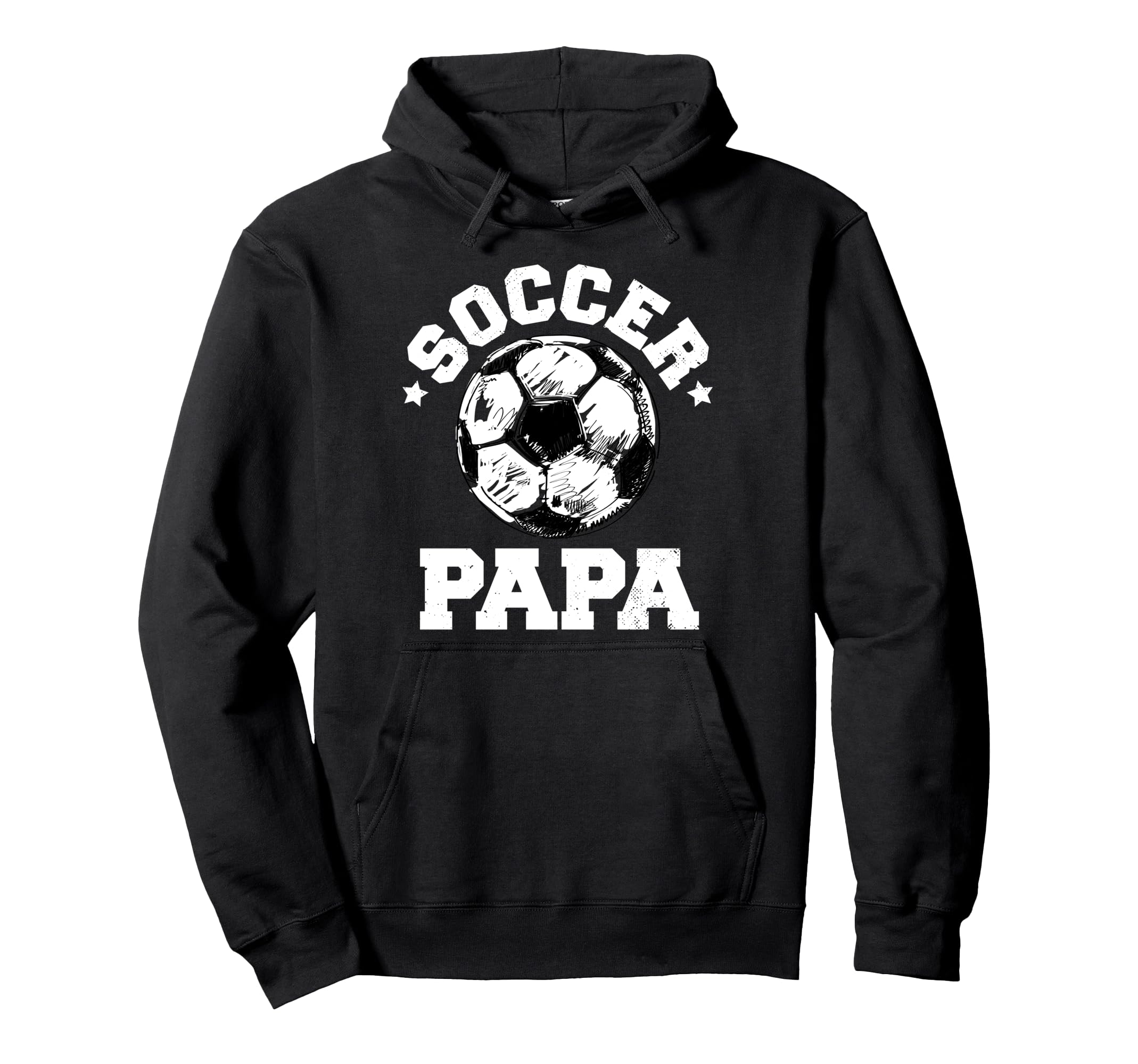 Soccer Papa Soccer Ball Distressed Funny Hoodie - Unique Graphic Men Women - T-Shirt, Sweatshirt, Hoodie
