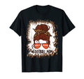Messy Bun Football Mom Life Leopard T-Shirt - Fun Novelty Design Men Women - T-Shirt, Sweatshirt, Hoodie