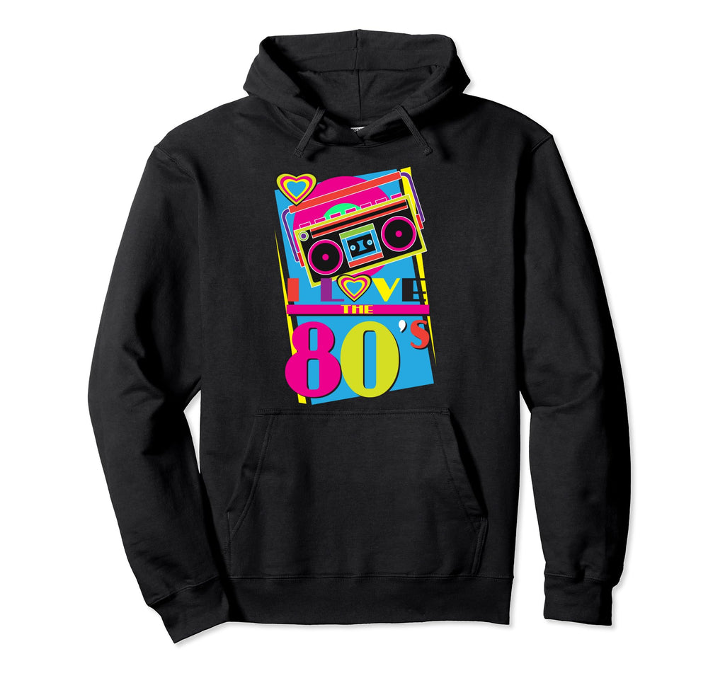 I Love 80S Eighties Stereo Cassette Tape Hoodie - Streetwear Style Unisex - T-Shirt, Sweatshirt, Hoodie