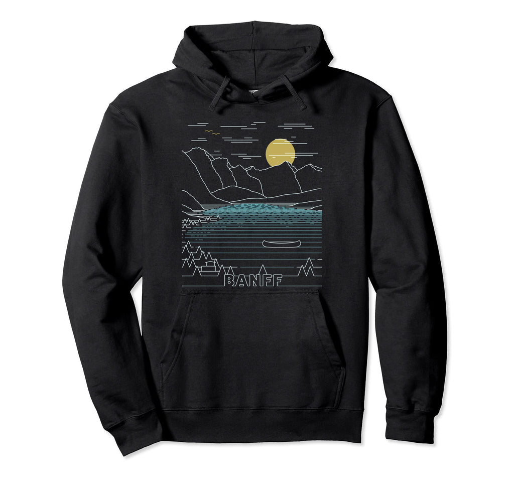 Moraine Lake Banff National Park Hiking Hoodie - Graphic Print Men Women - T-Shirt, Sweatshirt, Hoodie