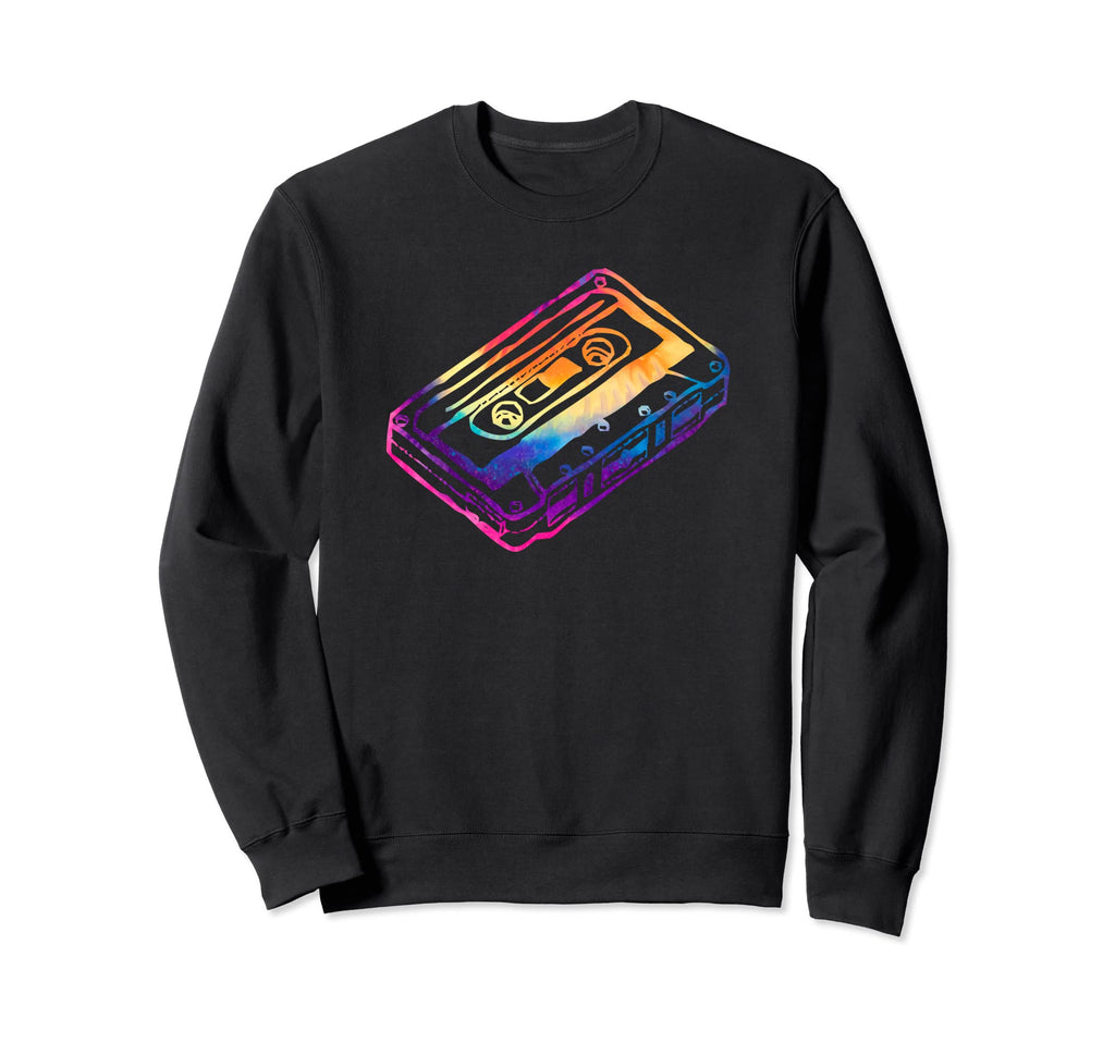 Tie Dye Mixtape 80S Blank Cassette Sweatshirt - Trendy Graphic for Adults - T-Shirt, Sweatshirt, Hoodie