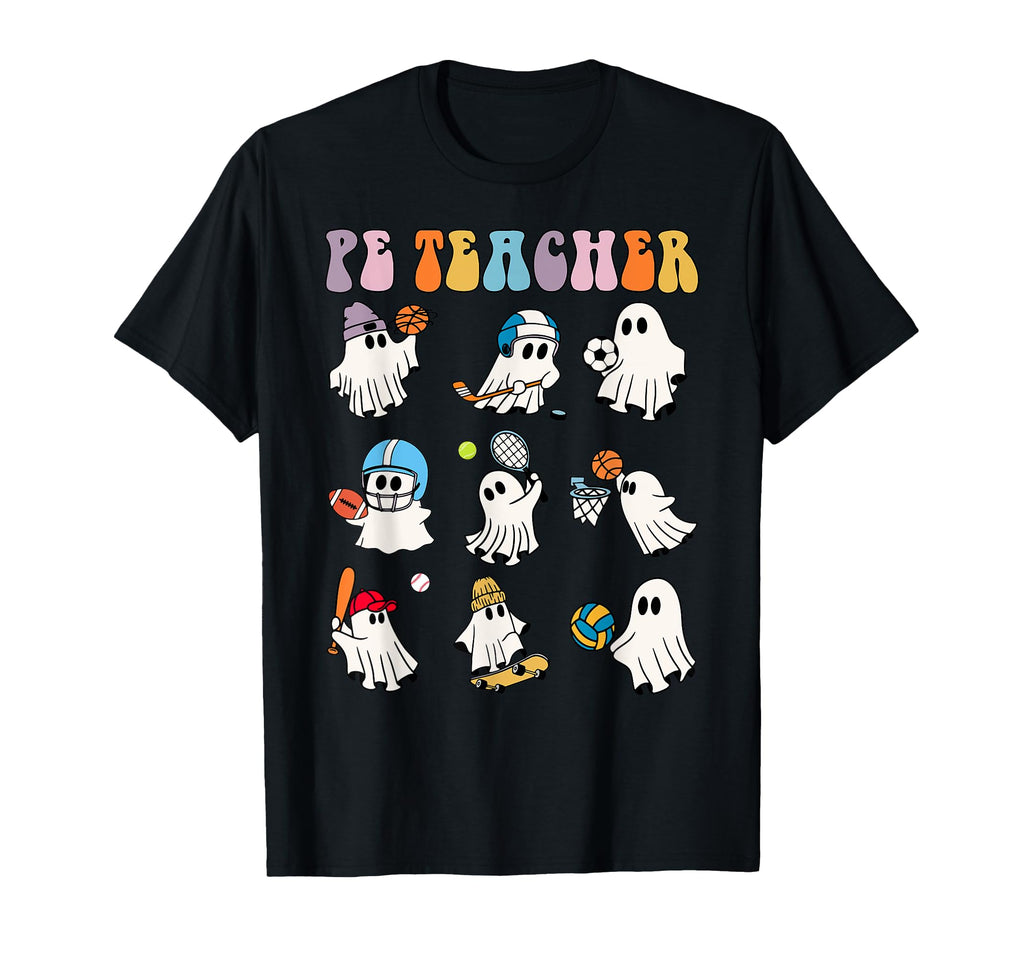 Halloween Pe Teacher Ghost Playing T-Shirt - Fun Novelty Design Unisex - T-Shirt, Sweatshirt, Hoodie