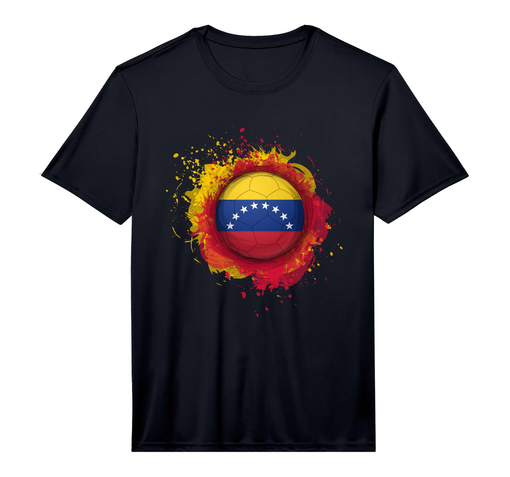 Venezuela Flag Soccer Ball Performance T-Shirt - Novelty Apparel for Adults - T-Shirt, Sweatshirt, Hoodie