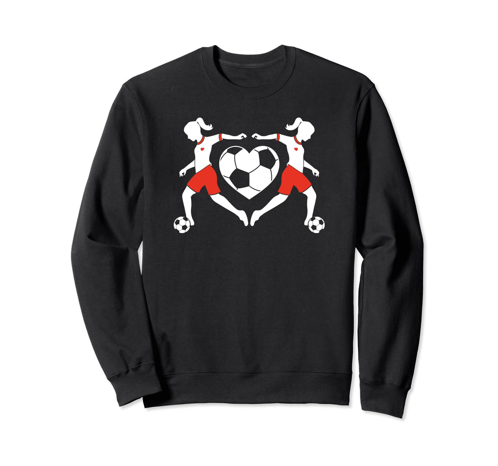 Soccer Players Soccer Ball Heart Sweatshirt - Custom Art Print Men Women - T-Shirt, Sweatshirt, Hoodie