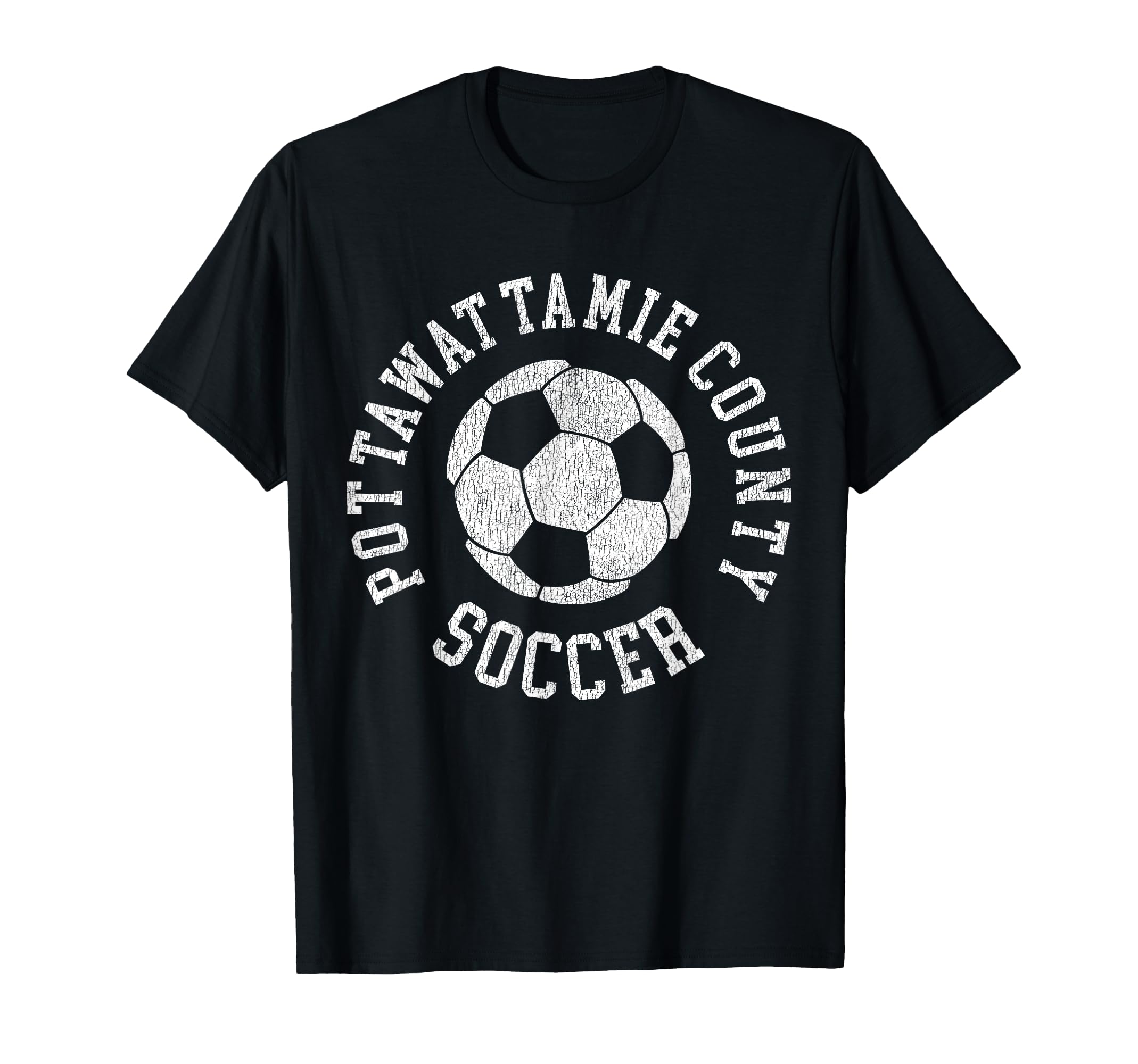 Pottawattamie County Soccer Distressed 90S T-Shirt - Graphic Print Unisex - T-Shirt, Sweatshirt, Hoodie