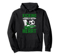 Soccer Kicking Goals Heart Player Hoodie - Casual Everyday Wear Men Women - T-Shirt, Sweatshirt, Hoodie