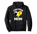 Loud Proud Mom Soccer Softball Heart Hoodie - Aesthetic Graphic Unisex - T-Shirt, Sweatshirt, Hoodie