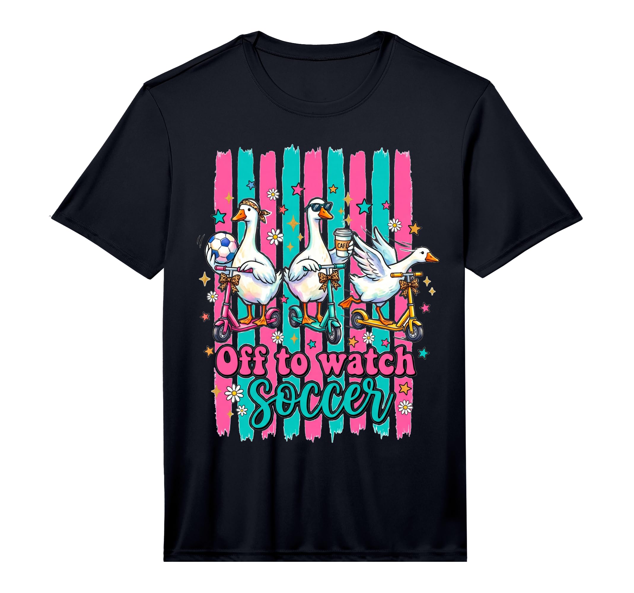 Off To Watch Soccer Silly Goose T-Shirt - Fun Novelty Design for Adults - T-Shirt, Sweatshirt, Hoodie