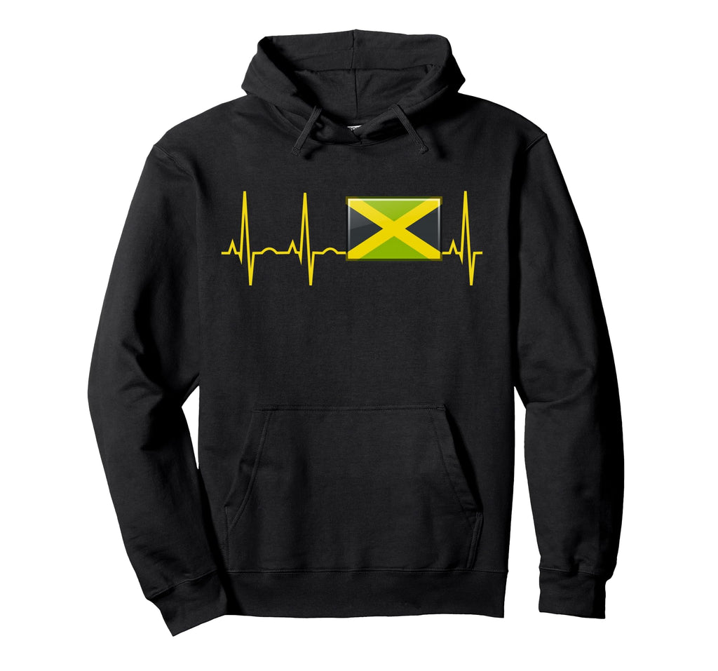Jamaica Jamaican Heartbeat Hooded Sweatshirt - Graphic Print Men Women - T-Shirt, Sweatshirt, Hoodie