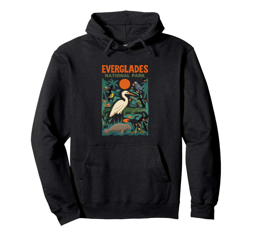Everglades National Parks Iconic Animals Hoodie - Unique Graphic Men Women - T-Shirt, Sweatshirt, Hoodie