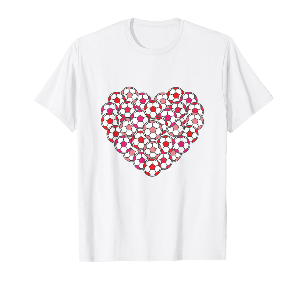 Heart Shaped Soccer Ball Pattern T-Shirt - Streetwear Style Men Women - T-Shirt, Sweatshirt, Hoodie