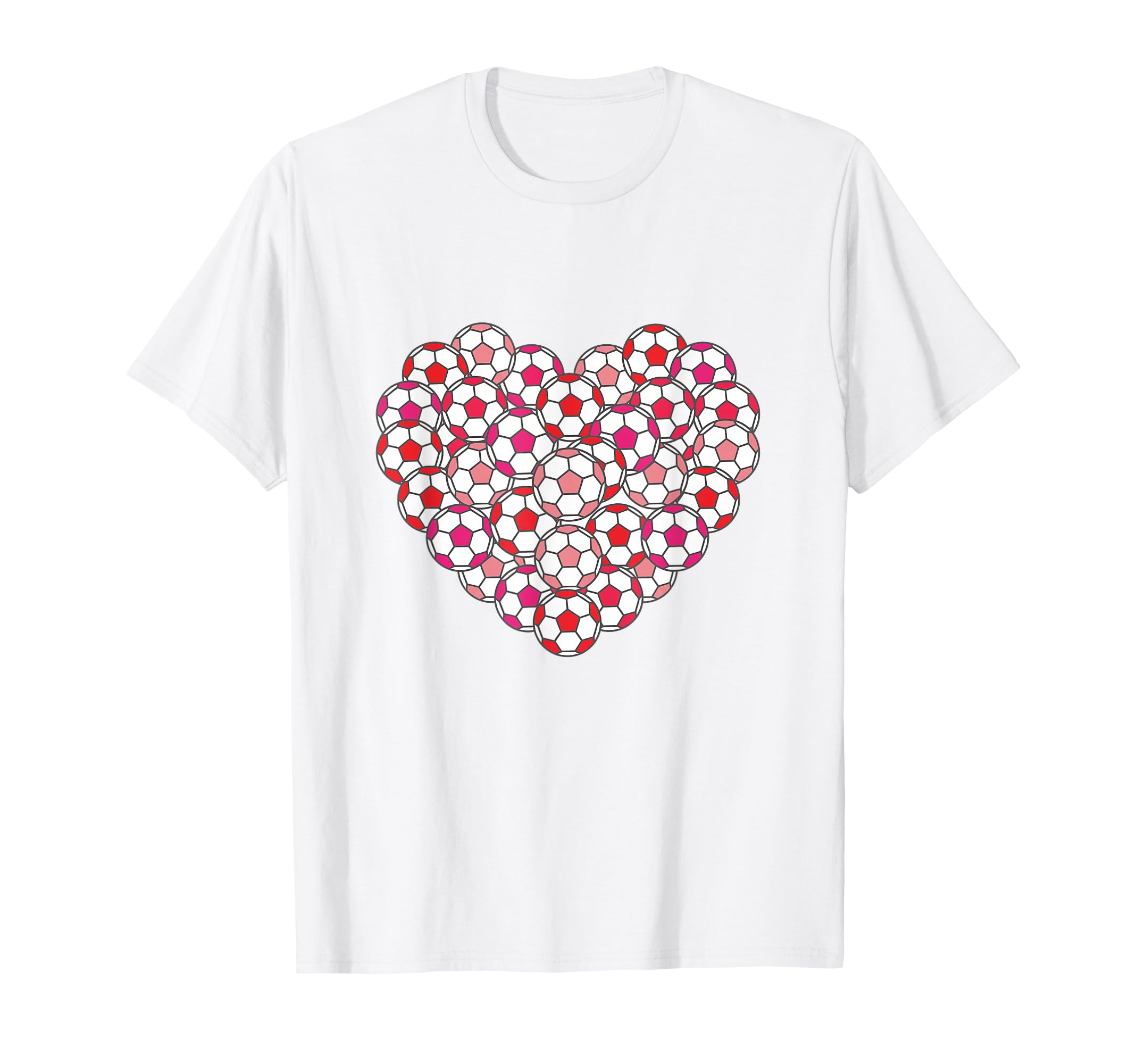 Heart Shaped Soccer Ball Pattern T-Shirt - Streetwear Style Men Women - T-Shirt, Sweatshirt, Hoodie