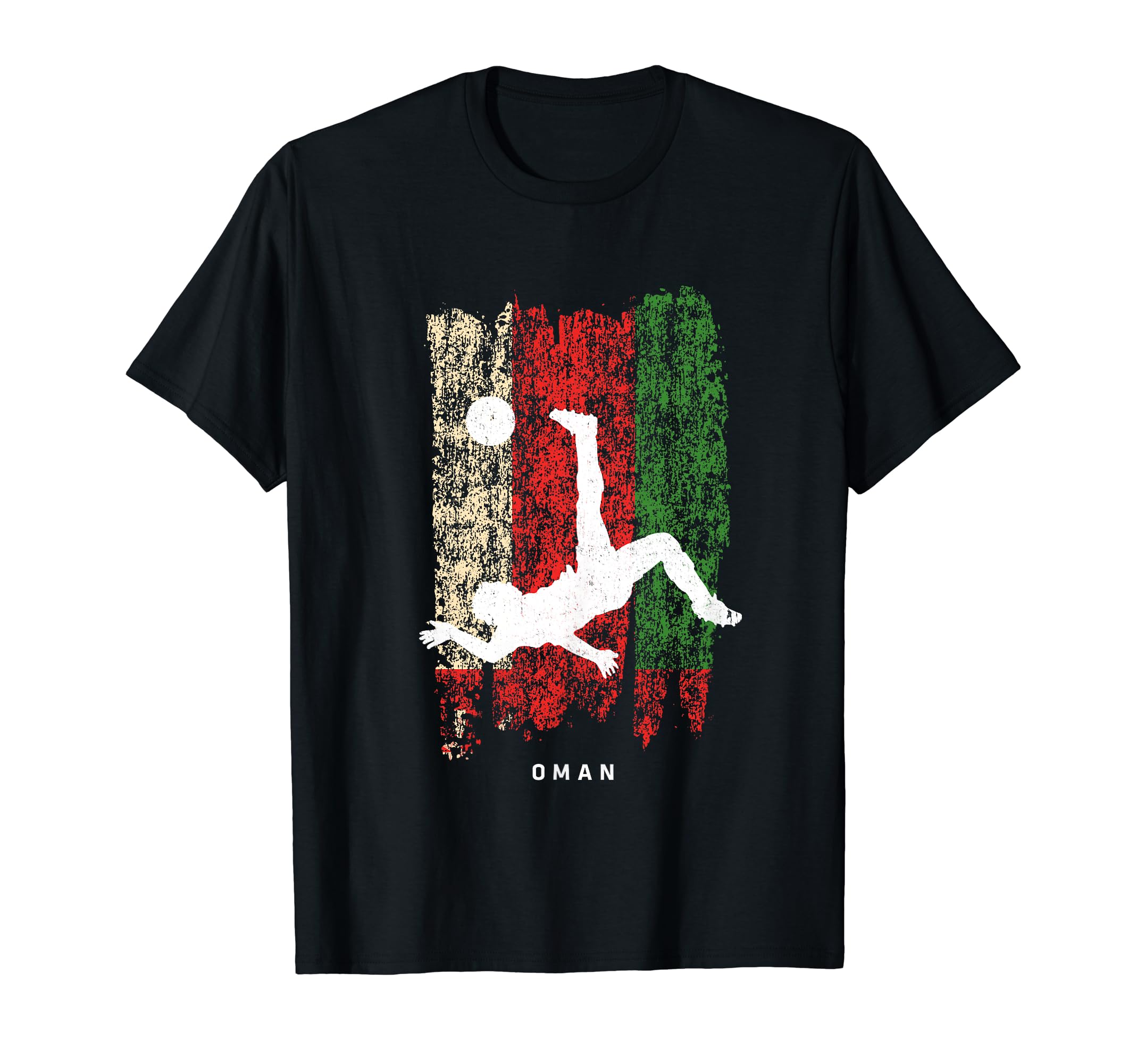Oman Flag Soccer Player Silhouette T-Shirt - Aesthetic Graphic Unisex - T-Shirt, Sweatshirt, Hoodie