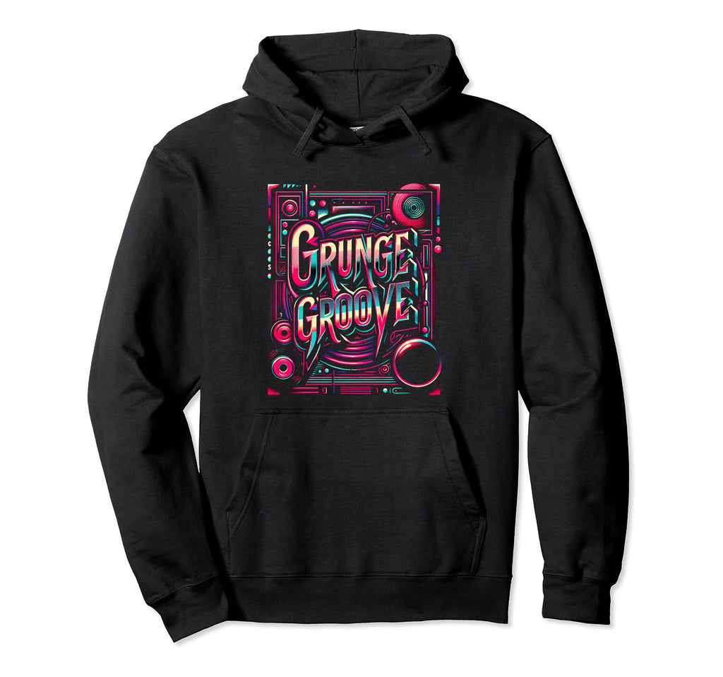 Grunge Groove 90S Alternative Rock Hoodie - Minimalist Print for Adults - T-Shirt, Sweatshirt, Hoodie