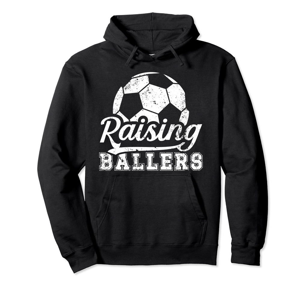 Raising Ballers Soccer Dad Soccer Player Hoodie - Graphic Print for Adults - T-Shirt, Sweatshirt, Hoodie