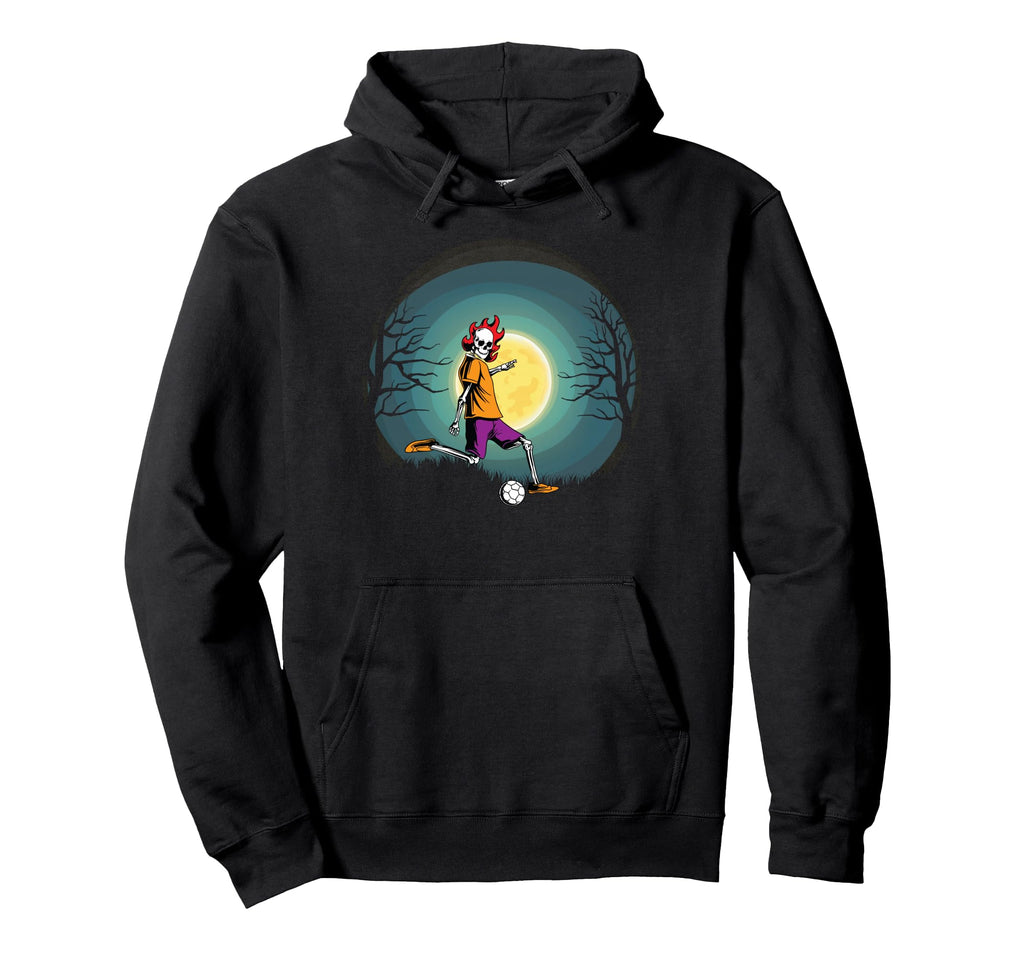 Skeleton Soccer Coach Fan Halloween Hoodie - Minimalist Print for Adults - T-Shirt, Sweatshirt, Hoodie