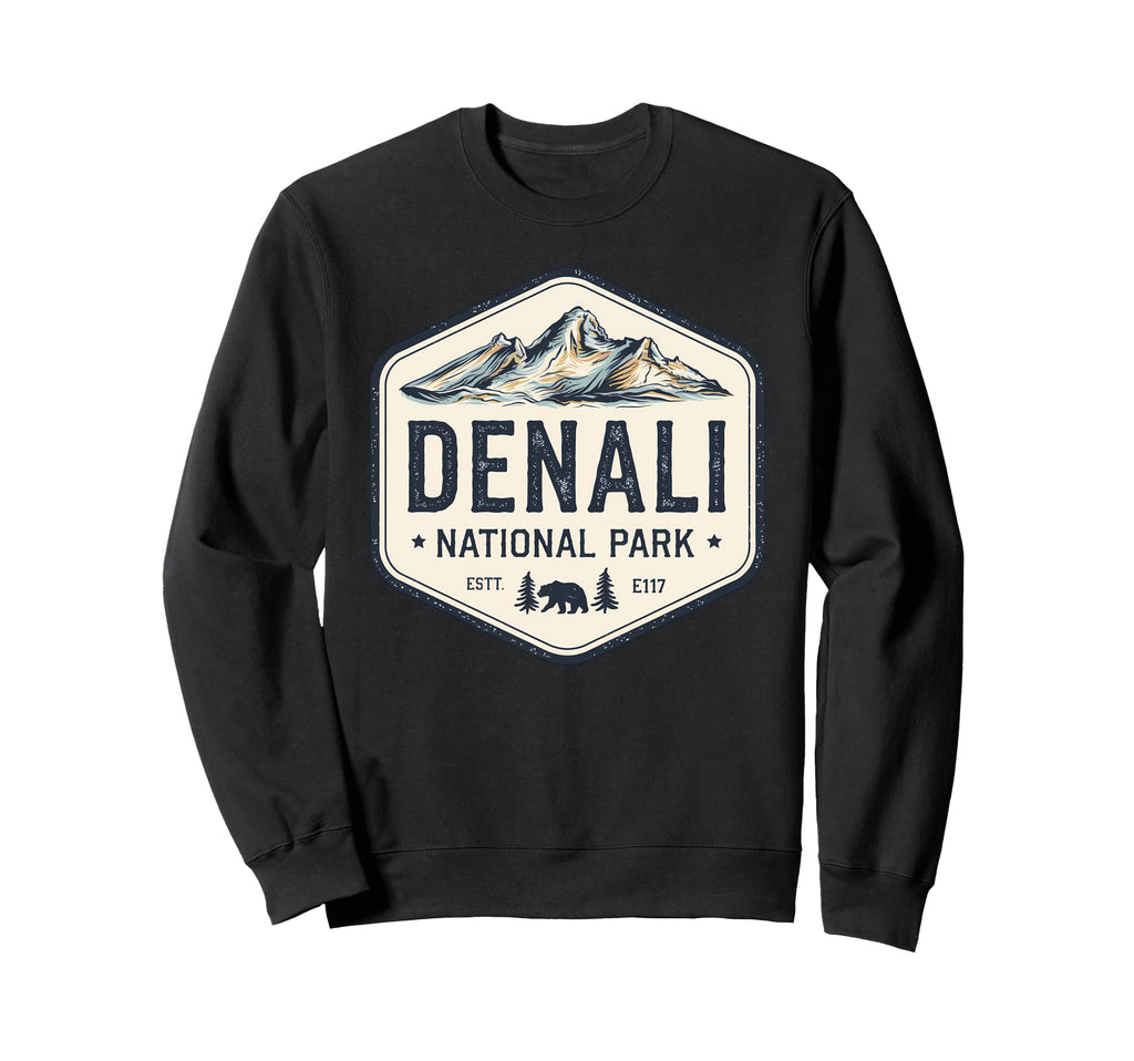 Denali Est 1917 Alaska National Sweatshirt - Minimalist Print for Adults - T-Shirt, Sweatshirt, Hoodie