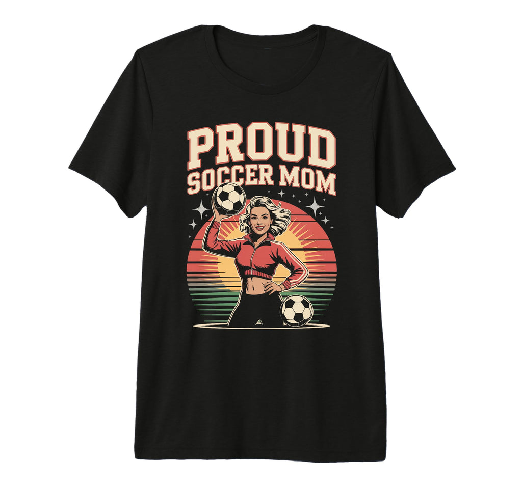 Proud Soccer Mom Sunset Vibes Tri T-Shirt - Aesthetic Graphic for Adults - T-Shirt, Sweatshirt, Hoodie