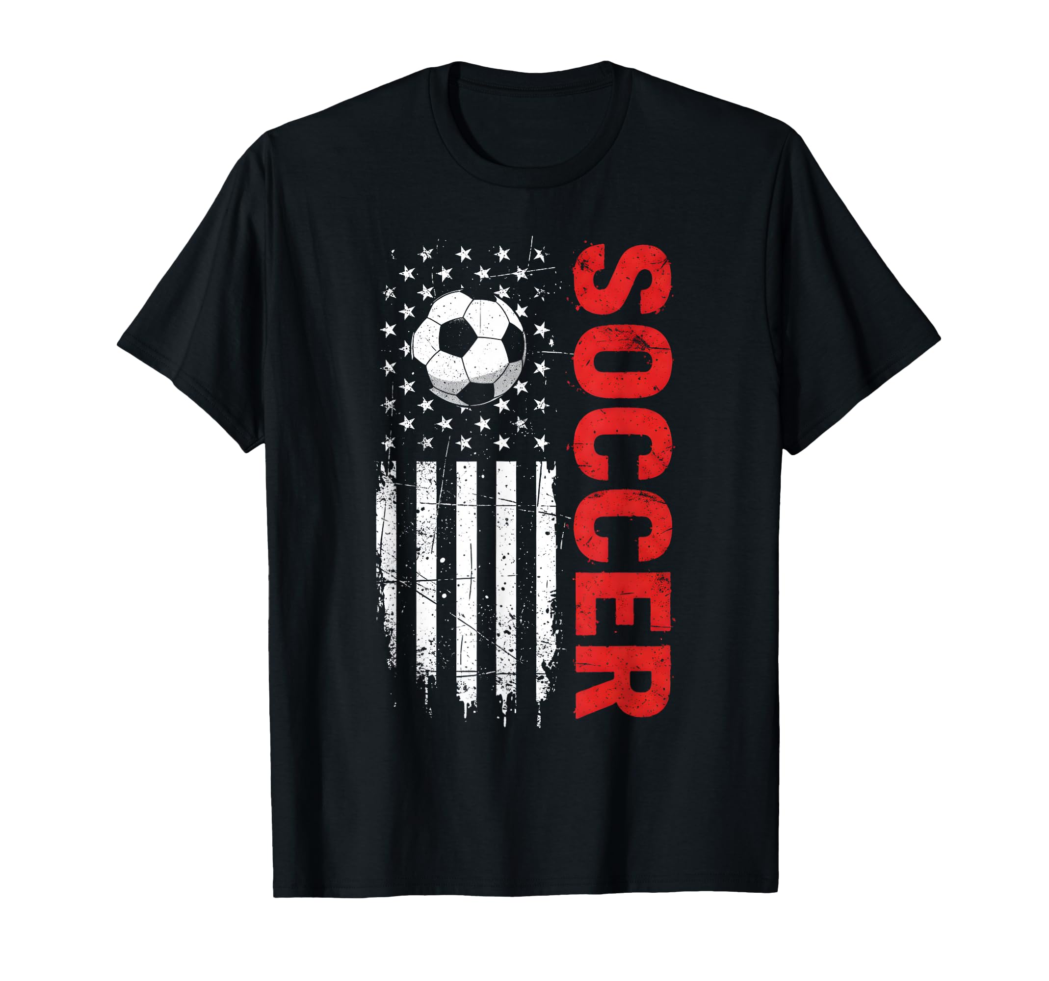 Patriotic Usa Soccer Ball Distressed T-Shirt - Minimalist Print Unisex - T-Shirt, Sweatshirt, Hoodie