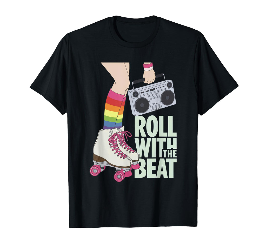 Rollerskates Roll Beat Funny 70S 80S T-Shirt - Unique Graphic Unisex - T-Shirt, Sweatshirt, Hoodie