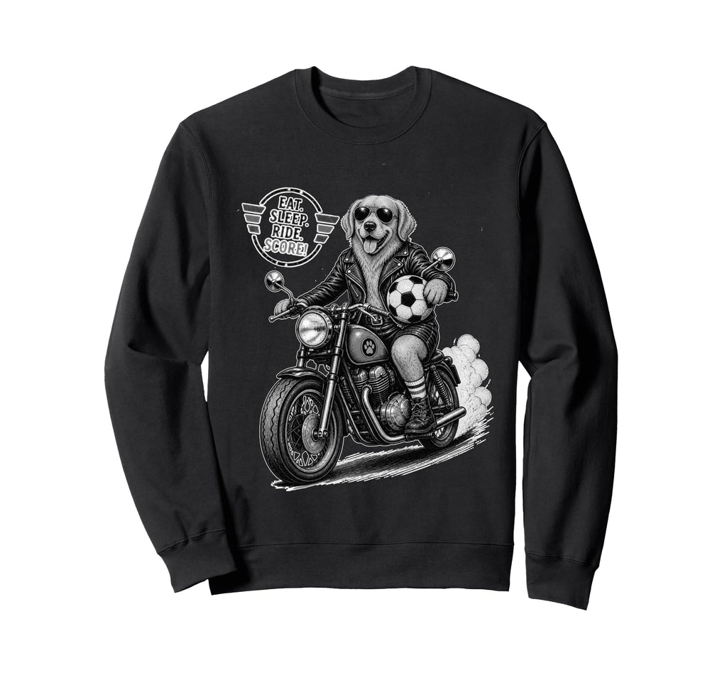 Golden Retriever Motorbike Love Sweatshirt - Custom Art Print Unisex - T-Shirt, Sweatshirt, Hoodie