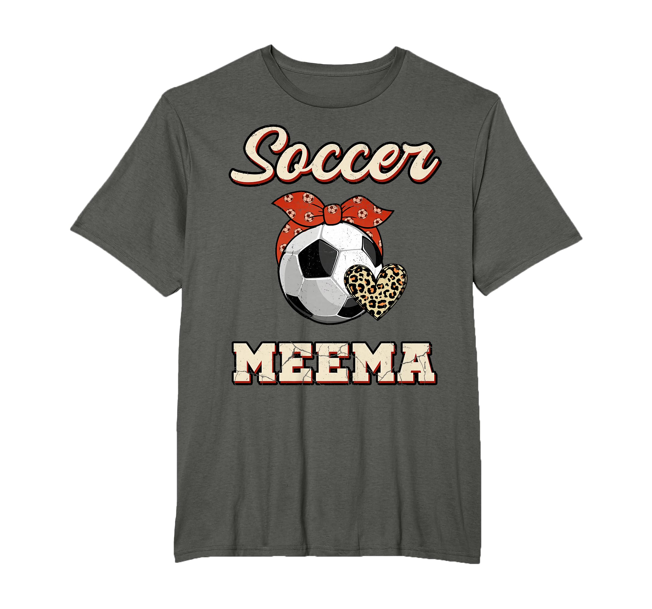 Soccer Meema Bandana Leopard Heart T-Shirt - Aesthetic Graphic Men Women - T-Shirt, Sweatshirt, Hoodie