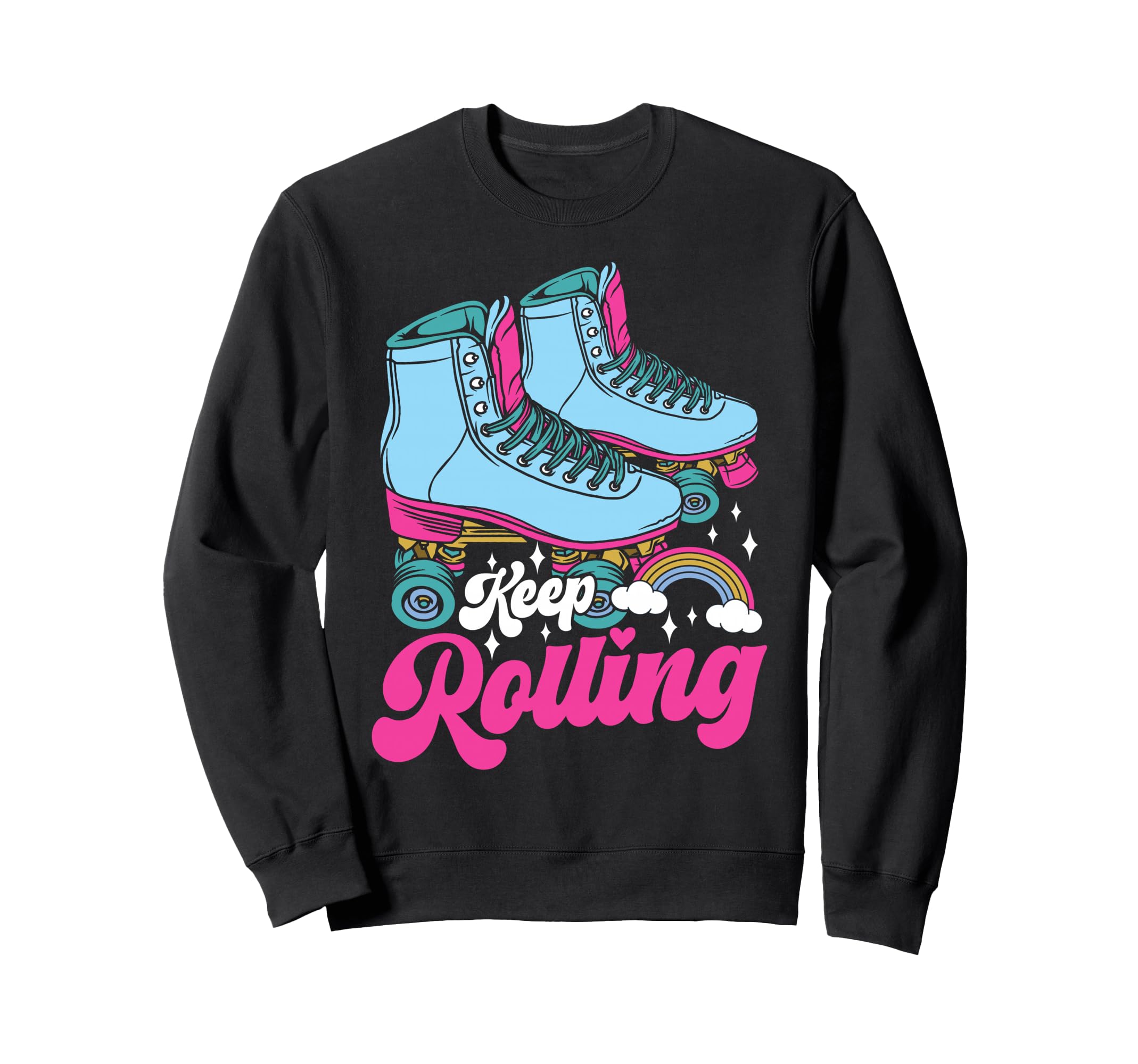 Roller Skating Skate 1970S Keep Rolling Sweatshirt - Novelty Apparel Unisex - T-Shirt, Sweatshirt, Hoodie
