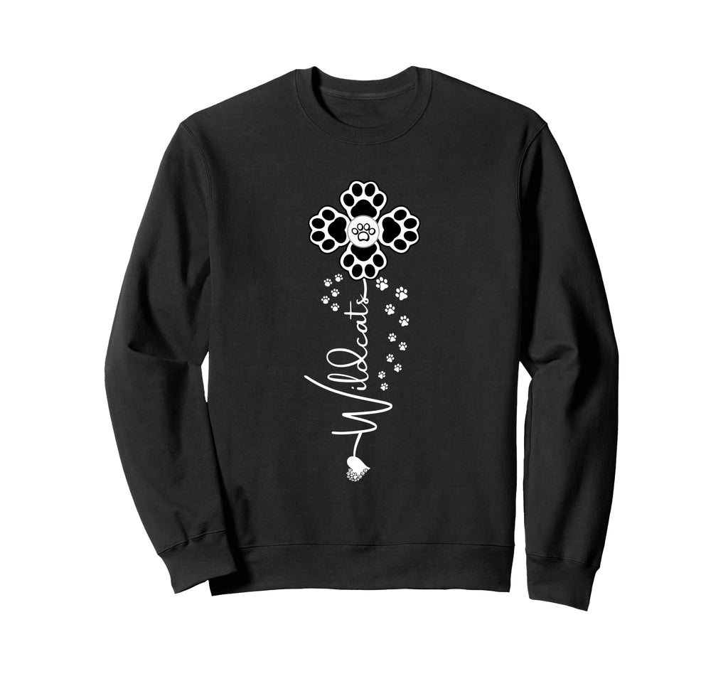 Wildcats Flower Sports Fan Team Sweatshirt - Custom Art Print Men Women - T-Shirt, Sweatshirt, Hoodie