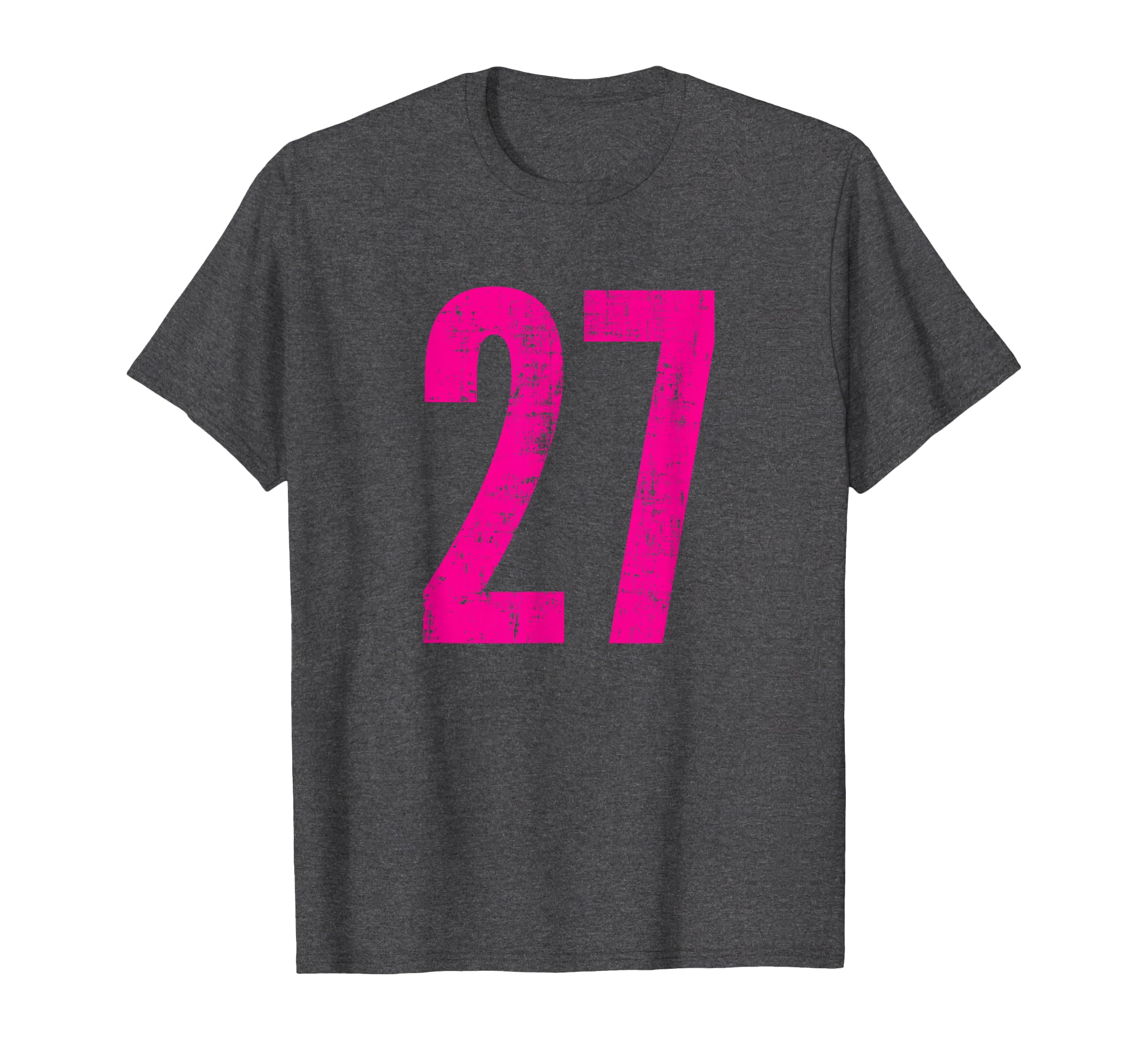 Number 27 Distressed Sport Team T-Shirt - Casual Everyday Wear Unisex - T-Shirt, Sweatshirt, Hoodie