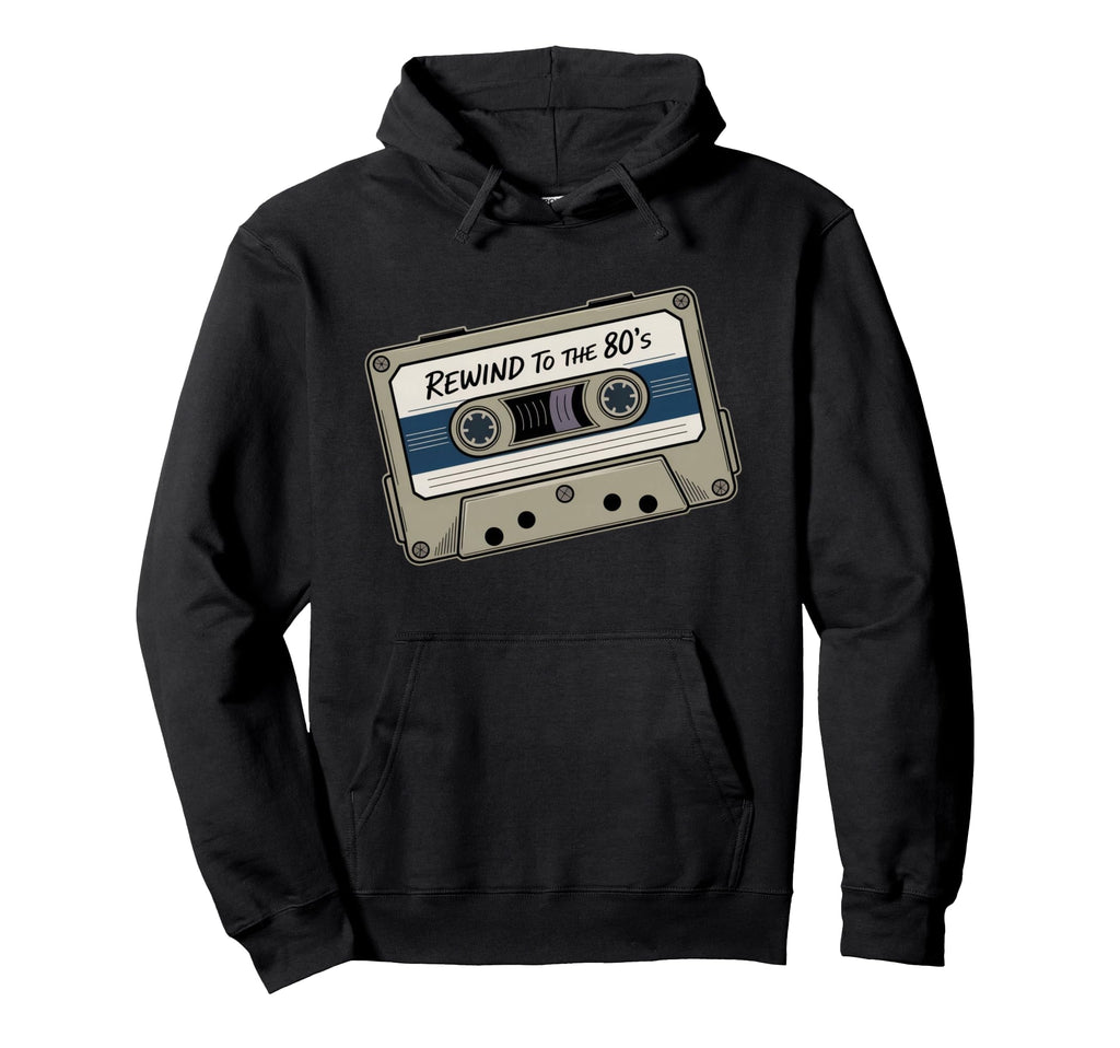 Rewind To 80S Mixtape Hoodie - Minimalist Print for Adults - T-Shirt, Sweatshirt, Hoodie