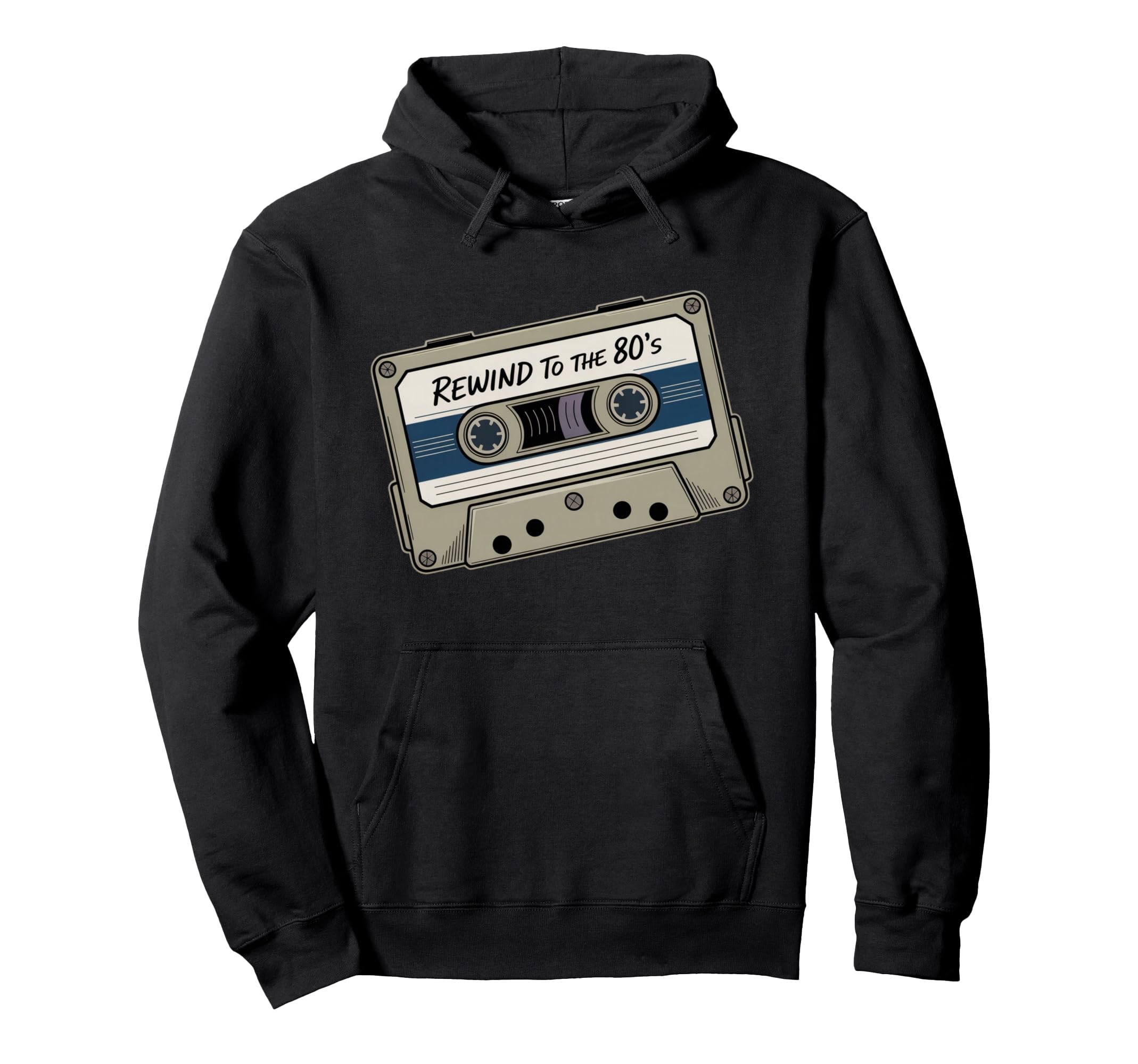 Rewind To 80S Mixtape Hoodie - Minimalist Print for Adults - T-Shirt, Sweatshirt, Hoodie