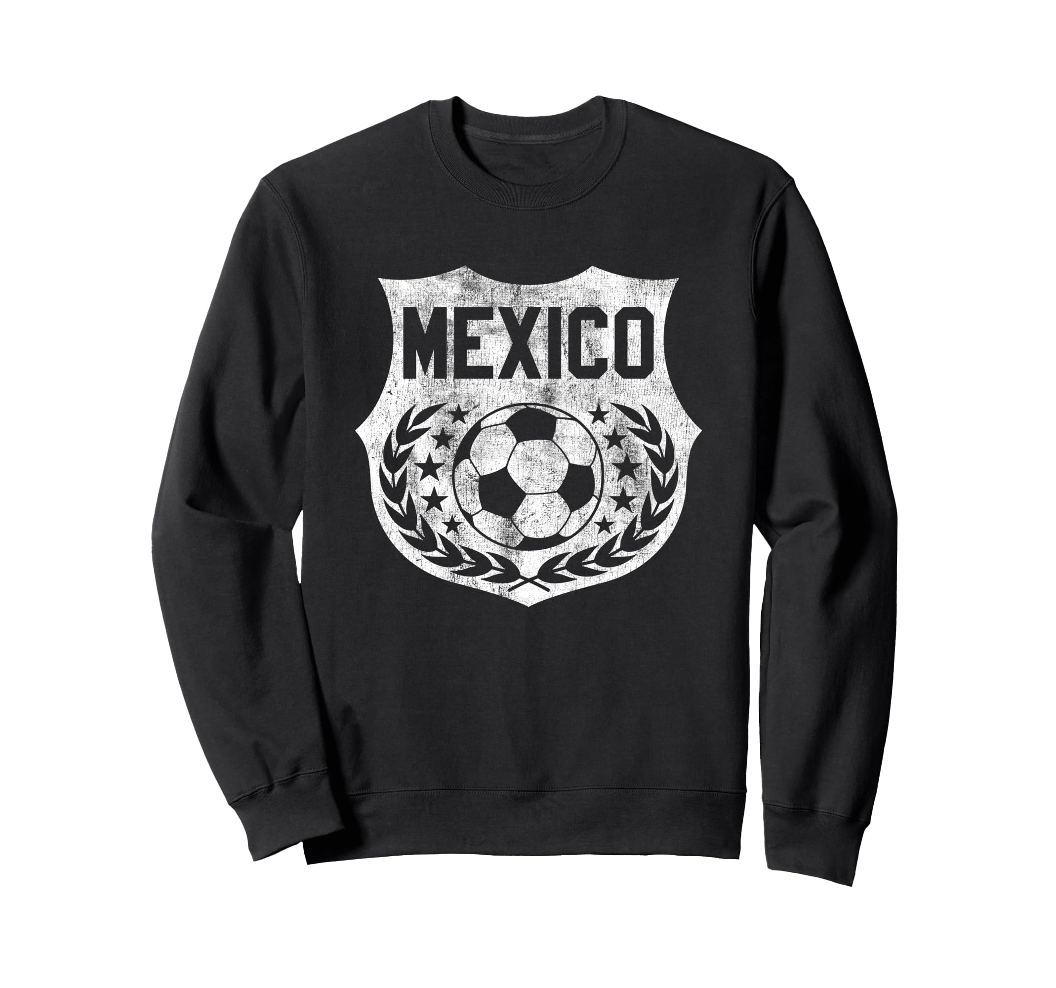 Mexico Soccer Distressed Shield Badge Sweatshirt - Graphic Print Unisex - T-Shirt, Sweatshirt, Hoodie