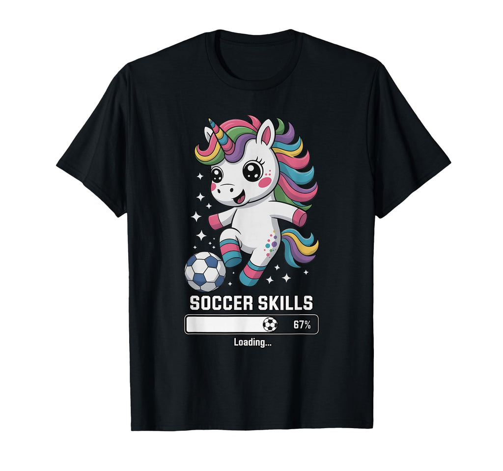Unicorn Soccer Skills Loading Score T-Shirt - Fun Novelty Design Unisex - T-Shirt, Sweatshirt, Hoodie