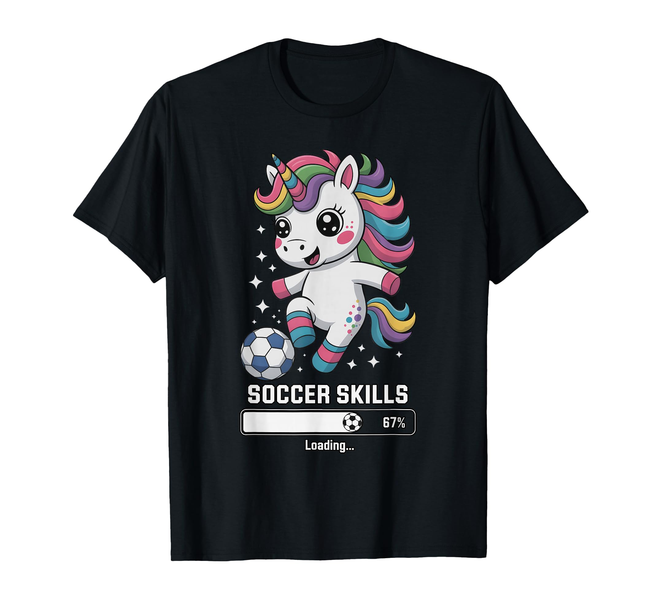 Unicorn Soccer Skills Loading Score Mom T-Shirt - Aesthetic Graphic Unisex - T-Shirt, Sweatshirt, Hoodie