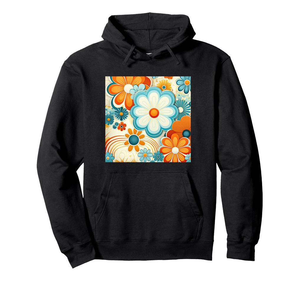 70S Wallpaper Flowers Floral Pattern Hoodie - Novelty Apparel Unisex - T-Shirt, Sweatshirt, Hoodie