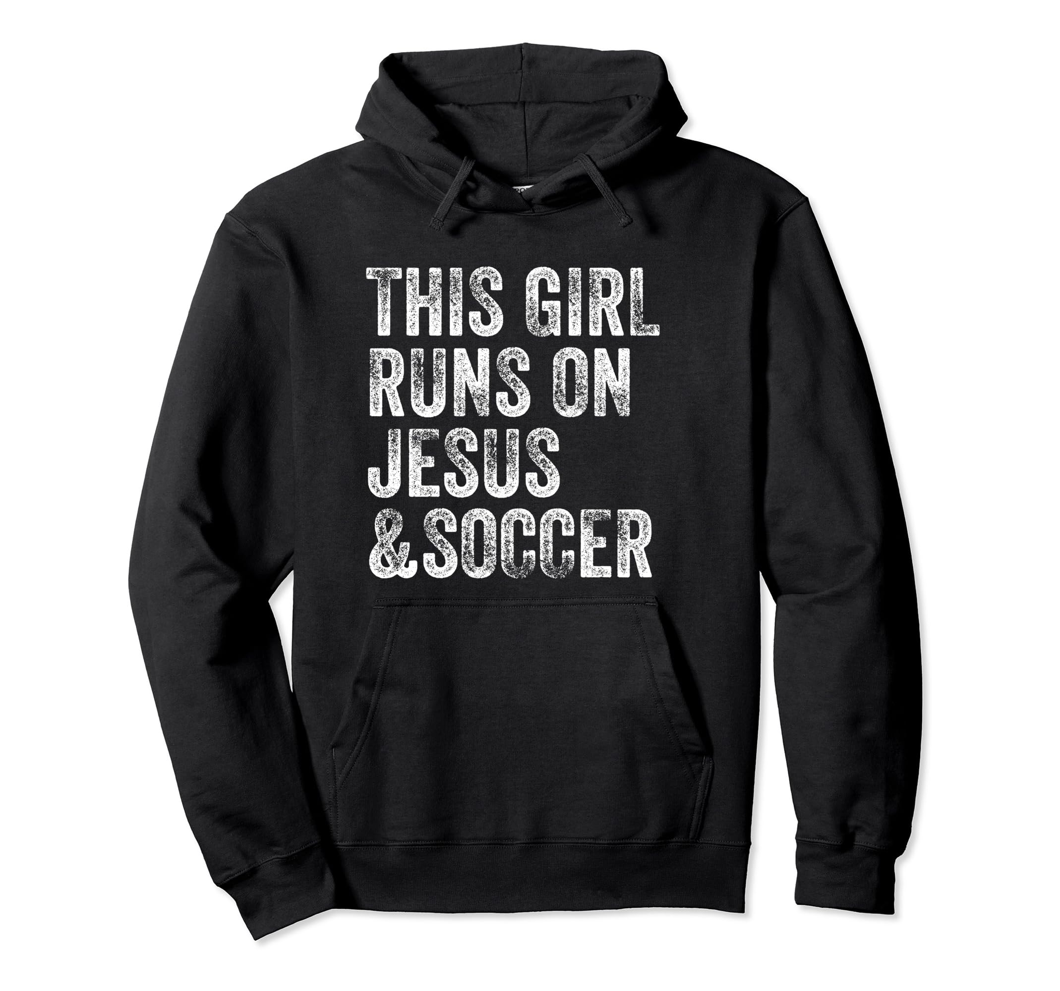 This Runs Jesus And Soccer Christian Hoodie - Minimalist Print for Adults - T-Shirt, Sweatshirt, Hoodie