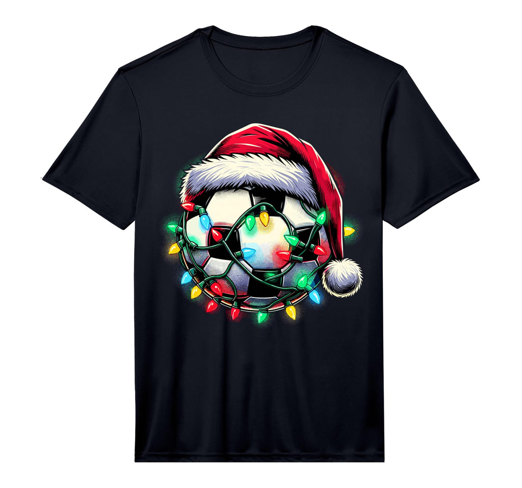 Santa Soccer Ball Performance T-Shirt - Graphic Print Men Women - T-Shirt, Sweatshirt, Hoodie