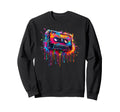 Dripping Paint Art Cassette Sweatshirt - Streetwear Style for Adults - T-Shirt, Sweatshirt, Hoodie