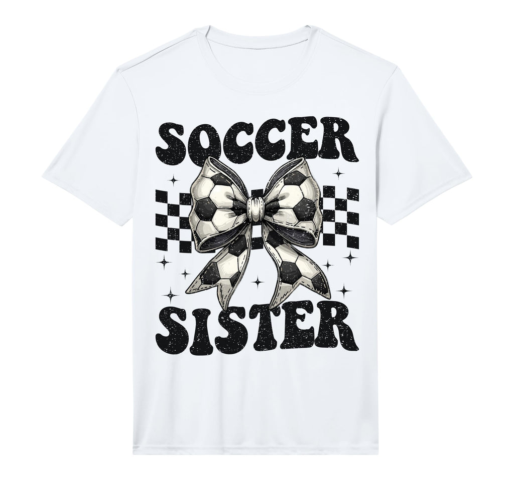 Soccer Sister Funny Coquette Bow Soccer T-Shirt - Custom Art Print Unisex - T-Shirt, Sweatshirt, Hoodie