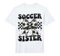 Soccer Sister Funny Coquette Bow Soccer T-Shirt - Custom Art Print Unisex - T-Shirt, Sweatshirt, Hoodie