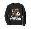 Soccer Stepmom Leopard Heart Colorful Sweatshirt - Graphic Print Men Women - T-Shirt, Sweatshirt, Hoodie