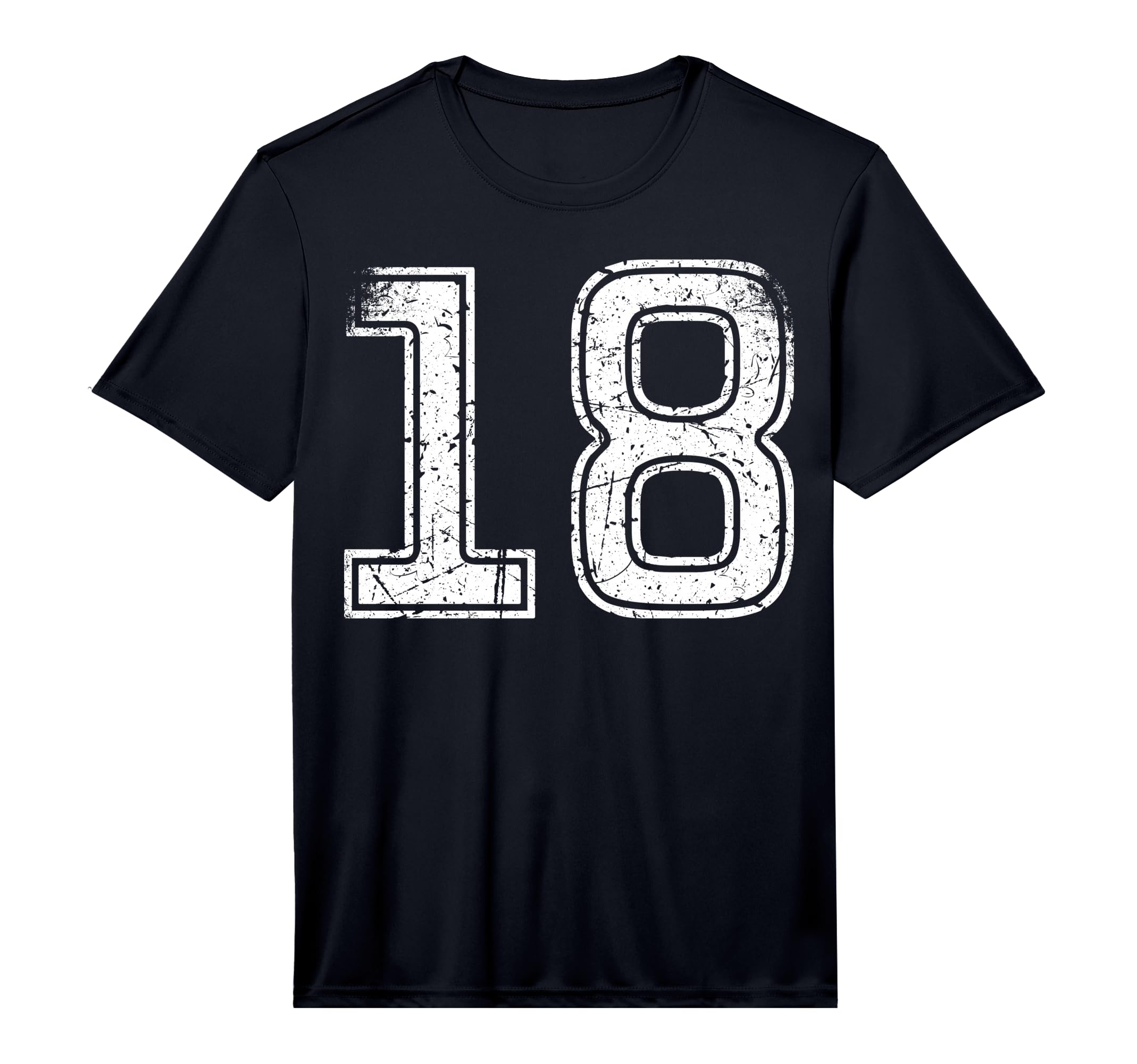 Number 18 White Sports Team Performance T-Shirt - Aesthetic Graphic Unisex - T-Shirt, Sweatshirt, Hoodie