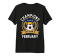 Champions Are Born February Football T-Shirt - Custom Art Print Unisex - T-Shirt, Sweatshirt, Hoodie