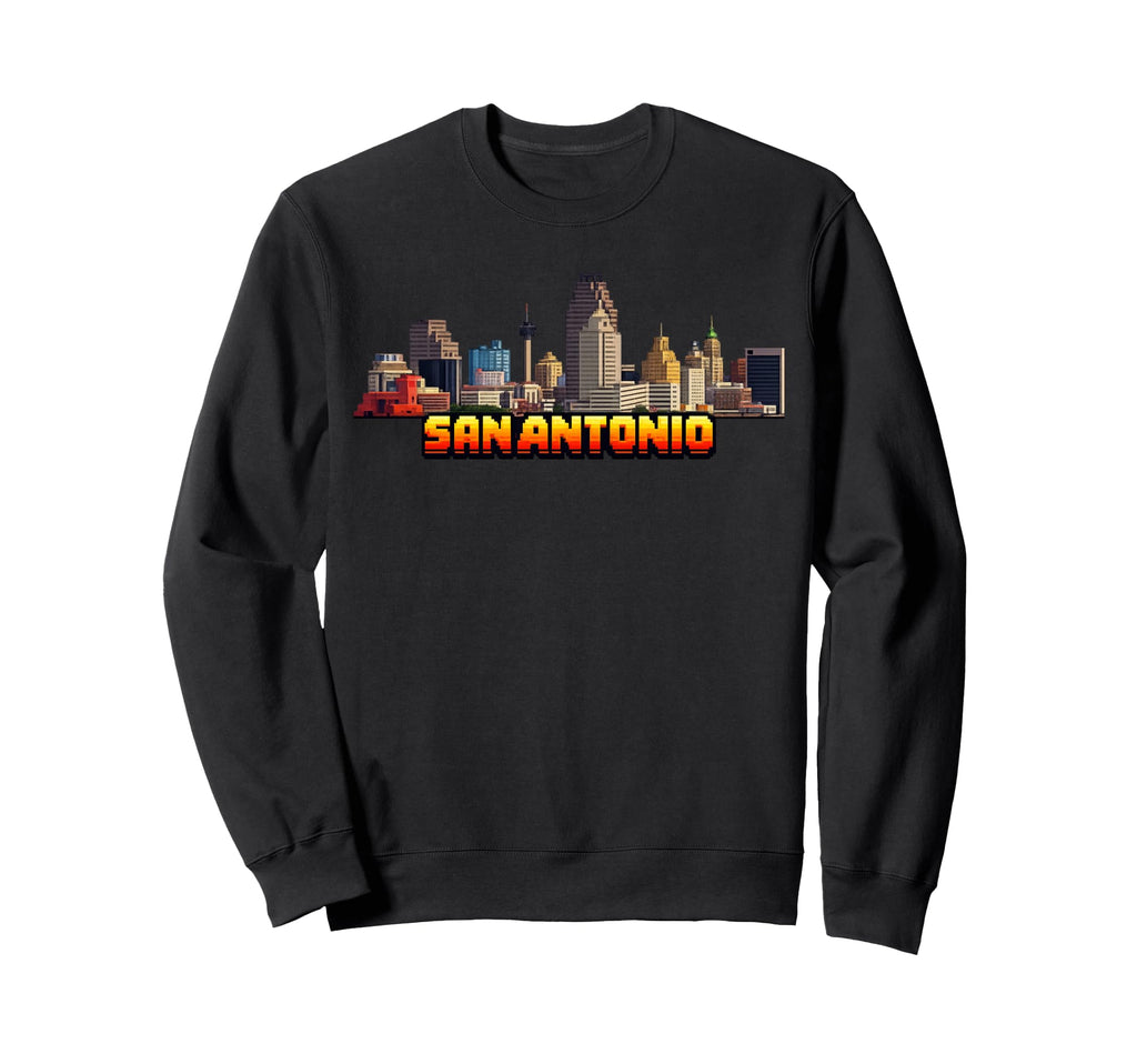 San Antonio 8 Bit Video Arcade Gamer Sweatshirt - Graphic Print Unisex - T-Shirt, Sweatshirt, Hoodie