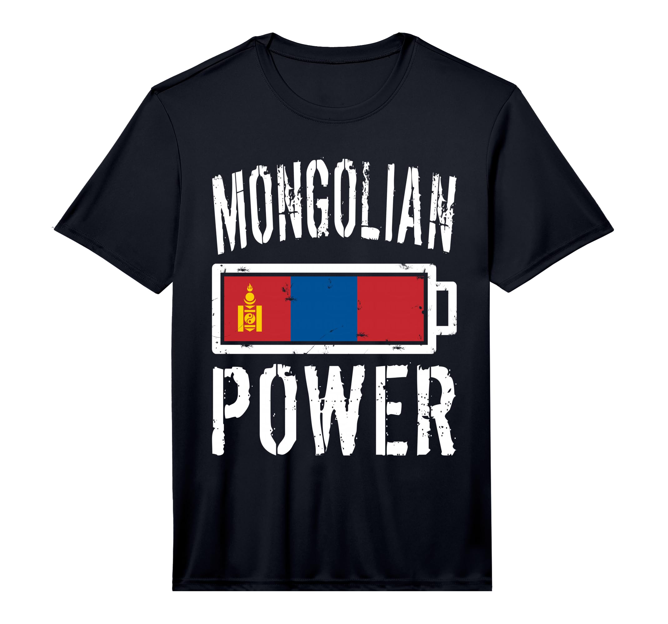 Mongolia Flag Mongolian Power Battery Proud T-Shirt - Graphic Print Unisex - T-Shirt, Sweatshirt, Hoodie