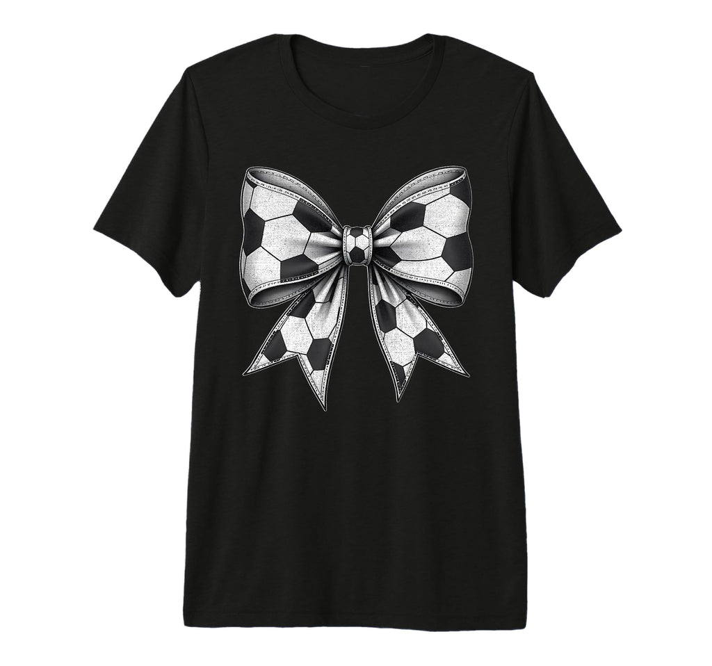 Soccer Ball Bow Mono Football Game Spirit T-Shirt - Graphic Print Unisex - T-Shirt, Sweatshirt, Hoodie